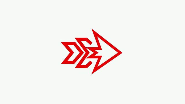 Minimalist red arrow animation, abstract directional symbol for UI/UX, and digital marketing navigation 4k video.