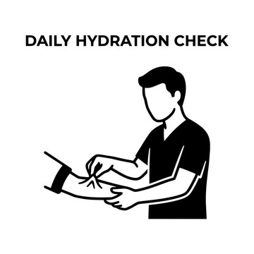 Medical professional checking skin turgor for daily hydration assessment.