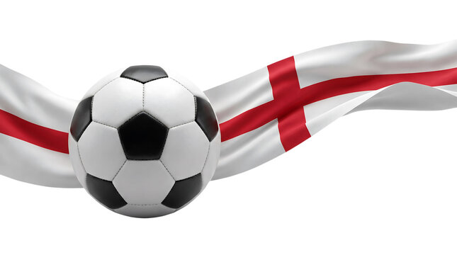Classic soccer ball with the english flag backdrop football competition athletic championship national patriotism supporter tournament