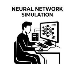 Fototapeta premium Neural Network Simulation Illustration Showing Artificial Intelligence Concept.