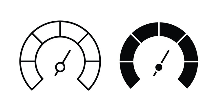 Tachometer icon, outline style icon for web. vector graphics