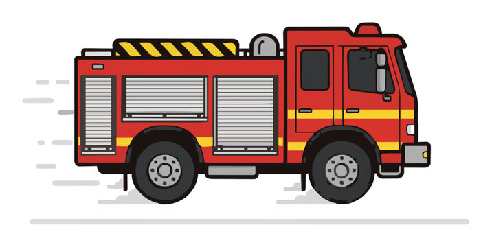 Emergency fire engine speeding vector illustration. Generative AI