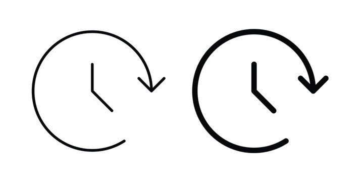 Time forward icon, outline style icon for web. vector graphics