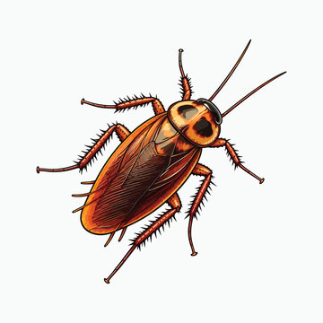 Cockroach top view in vector illustration
