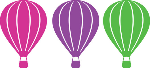 Three colorful hot air balloons floating in the sky © Sathi