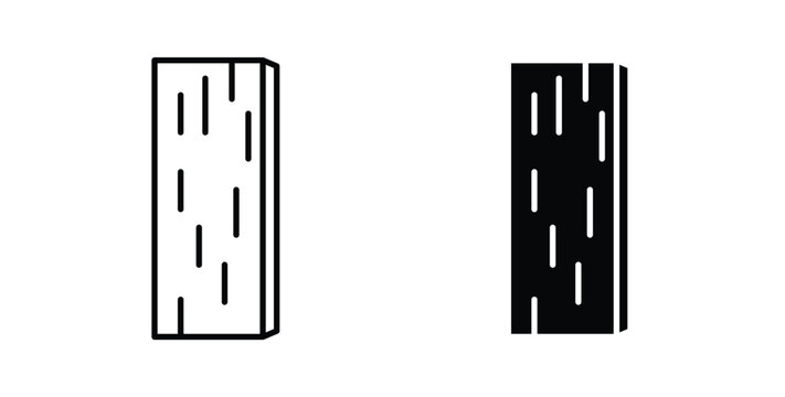 Wood board icon, outline style icon for web. vector graphics