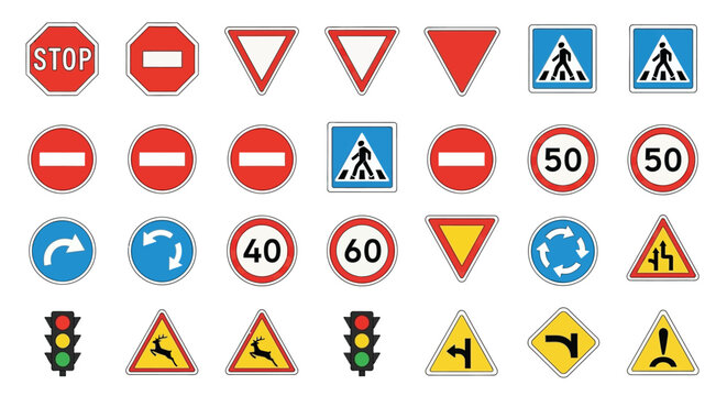 Road Traffic Warning Signs.