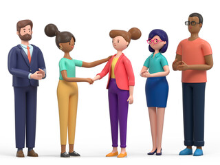 Fototapeta premium Handshake ceremony, mutual agreement, diverse partnership