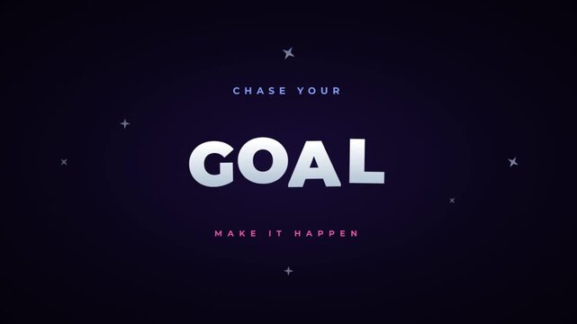 Motivational Chase Your Goal Typography Animation with Moving Stars