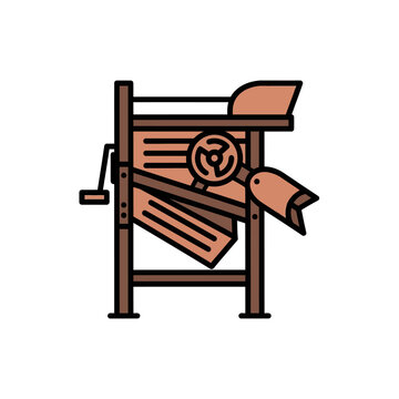 Manual Rice Threshing Machine Vector