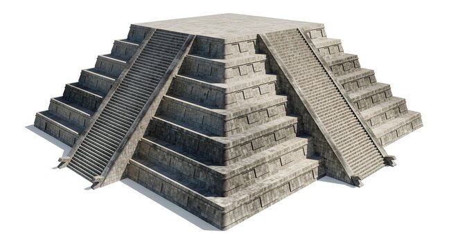 Maya, Aztec, or Inca stepped pyramid structure, ancient Mesoamerican architecture, stone temple, historical building