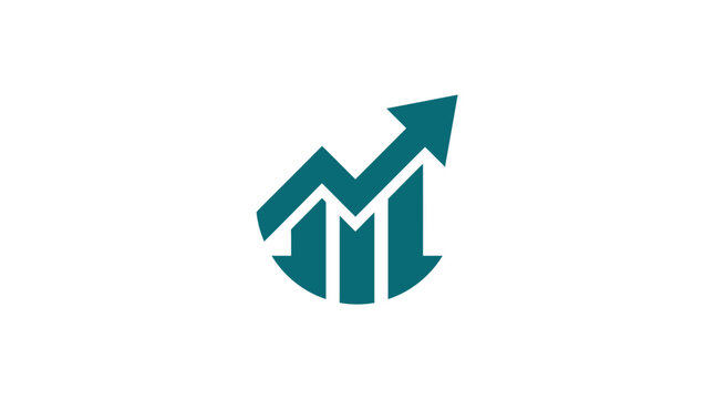 Green Arrow Graph Logo Design.