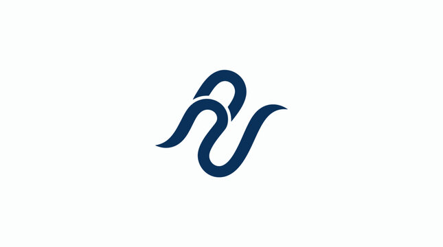 Dark blue swirly abstract symbol logo.