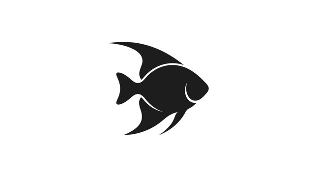 Black Silhouette of a Fish Swimming.