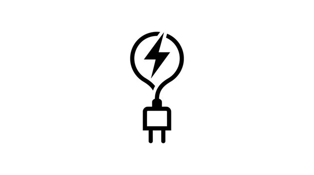 Electric plug with lightning bolt symbol.