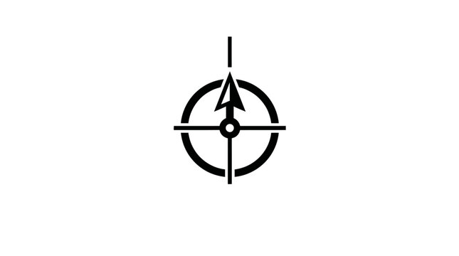 Black and white target symbol icon.