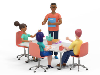 Fototapeta premium Office meeting, team collaboration, professional discussion