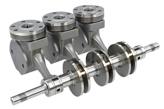 Industrial engine components including crankshaft and metal housings