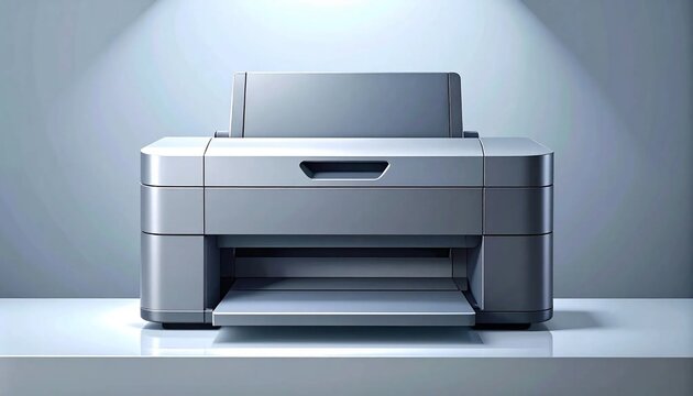 Modern Home Office Printer on a Clean White Surface.