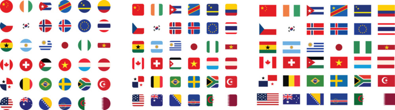 A comprehensive collection of national flags from around the world