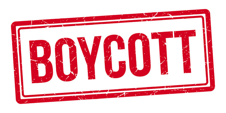 Boycott Protest Sign on Black Background for Social Movement Concepts