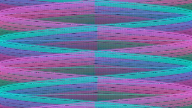 Abstract undulating digital waves with colorful mesh textures. 4K Video