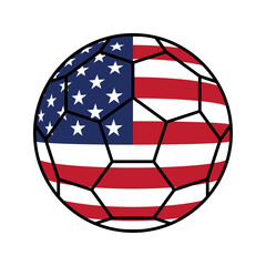 Naklejka premium USA flag soccer ball icon