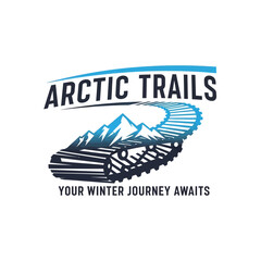 Obraz premium Adventurous branding for winter sports equipment, off-road tour companies, or polar exploration groups.