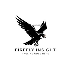Naklejka premium Sharp and minimal bird of prey emblem representing vision, speed, and precision for security or consulting firms.