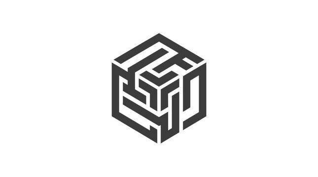 Geometric cube maze logo representing complex logic systems.