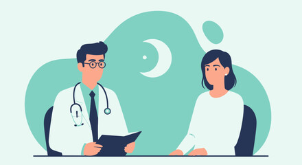 Obraz premium Doctor Consultation with Patient - Medical Illustration