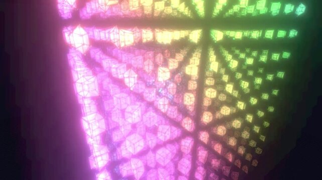 Abstract Quantum Tesseract Matrix Background