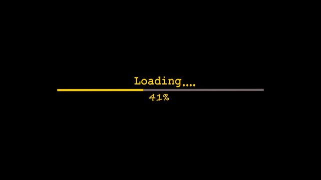 Futuristic Progress Loading Bar Animation with Percentage Indicator on Transparent Background 4K