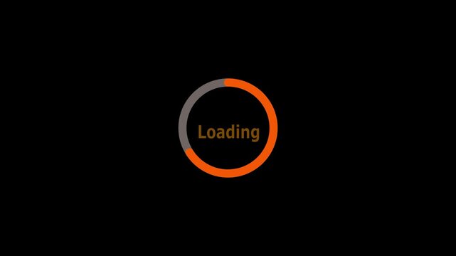 Abstract Circle Loading Icon Animation with Progress Bar and Percentage Indicator on Transparent Background 4K