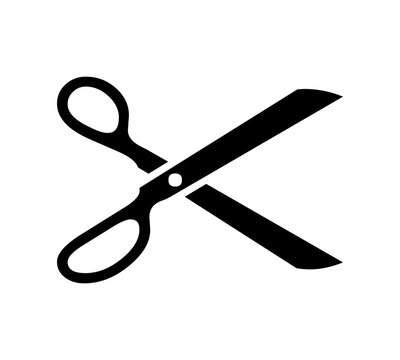 Minimalist cutting scissors vector icon