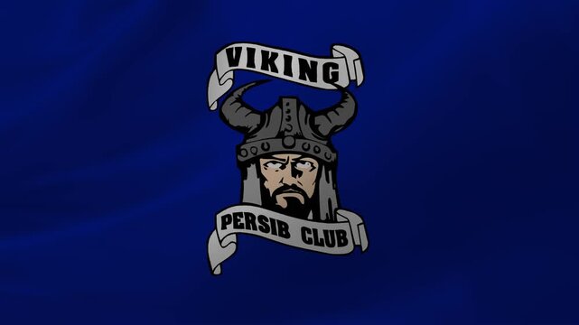 Viking Persib Bandung Supporters Flag Waving Background