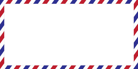 Obraz premium Airmail Frame Abstract Background Modern Minimalist Striped Border Line Envelope Pattern Travel Postcard Postal Layout Flight Letter Template with White Copy Space Vector