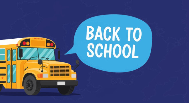 Back to school concept with yellow school bus