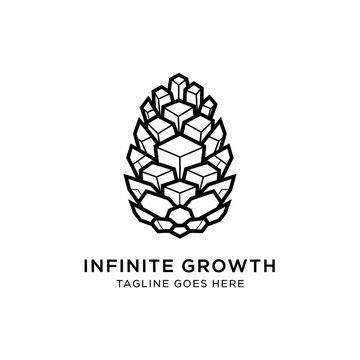 Abstract and conceptual logo design ideal for business, finance, or technology brands. Symbolizes structured growth and natural complexity.