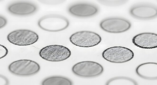 Macro shot of filled multiple choice bubble sheet exam paper
