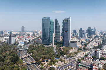Aerial view of the skyline of Reforma Boulevard in Mexico City © Chenxiaoyang
