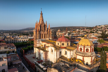 Fototapeta premium Aerial view of the San Miguel Cathedral in Mexico City