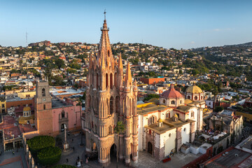 Naklejka premium Aerial view of the San Miguel Cathedral in Mexico City