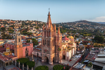 Naklejka premium Aerial view of the San Miguel Cathedral in Mexico City