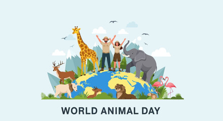Fototapeta premium World animal day global celebration