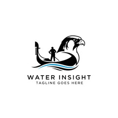 Sophisticated graphic combining a gondola scene with a bird of prey, suitable for high-end travel and insight-driven consulting brands. © RealScene