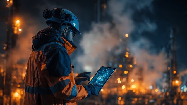 Cyberpunk detective analyzing holographic data in neon city.