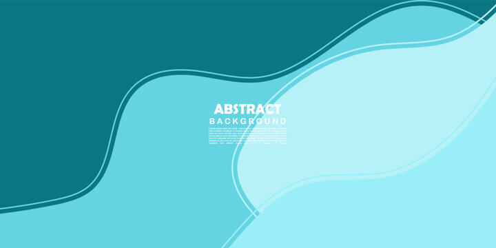 Abstract turquoise blue background with dynamic fluid wave shapes and lines. Modern minimalist vector illustration for tech corporate banner or poster.