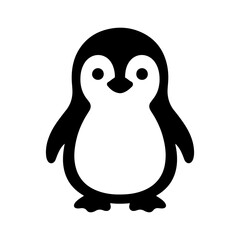 Fototapeta premium Cute Minimalist Penguin Icon Vector Illustration