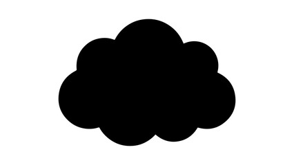 Fototapeta premium Simple Black Cloud Silhouette Icon Design